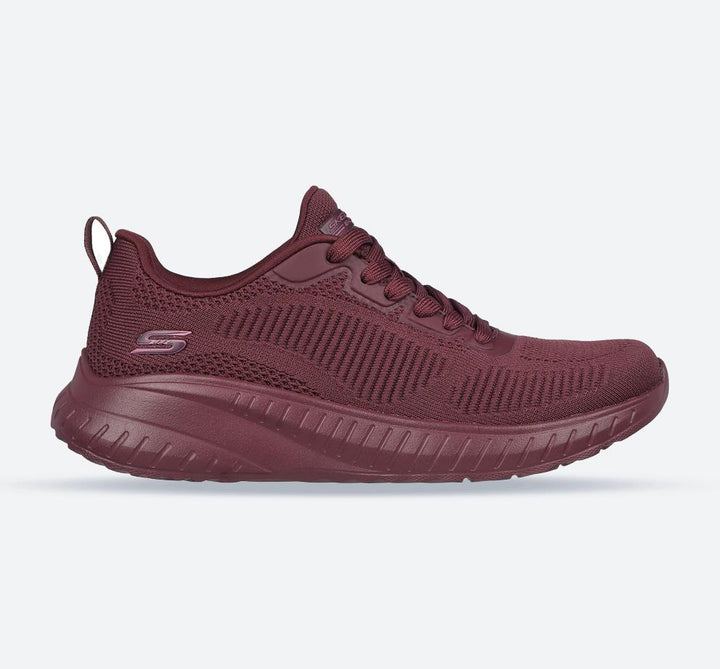 Women's Wide Fit Skechers 117209 Bob Squad Chaos Face Off Trainers -Plum in Plum - Image 1