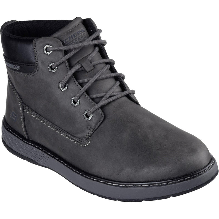 Men's Relaxed Fit Skechers 205235 Garlan Deno Waterproof Boots in Charcoal - Image 1