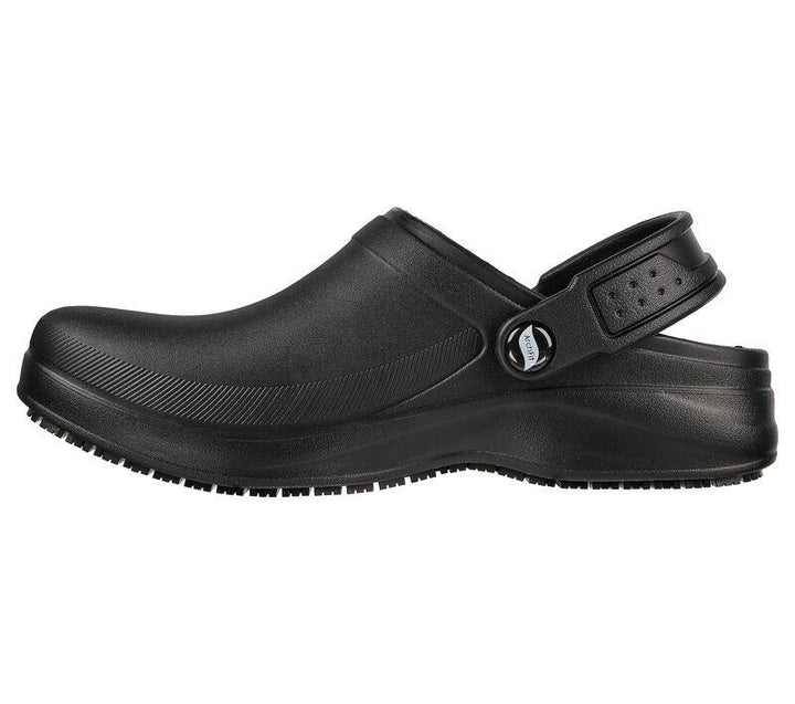 Women's Wide Fit Skechers 108067 Riverbound Pasay Arch Fit Clog Shoes in Black - Image 1