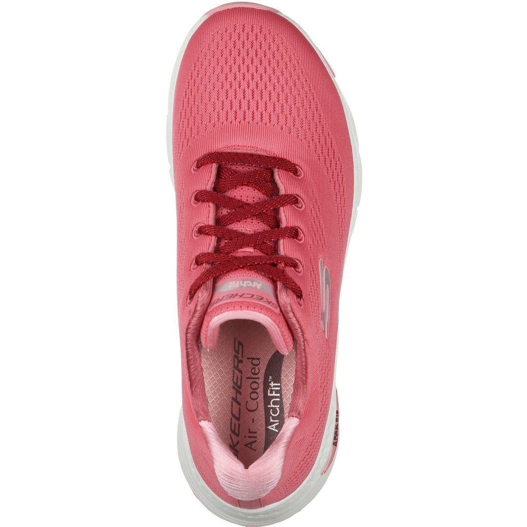 Women's Wide Fit Skechers 149057 Unny Outlook Sports Trainers - Rose in Rose - Image 7