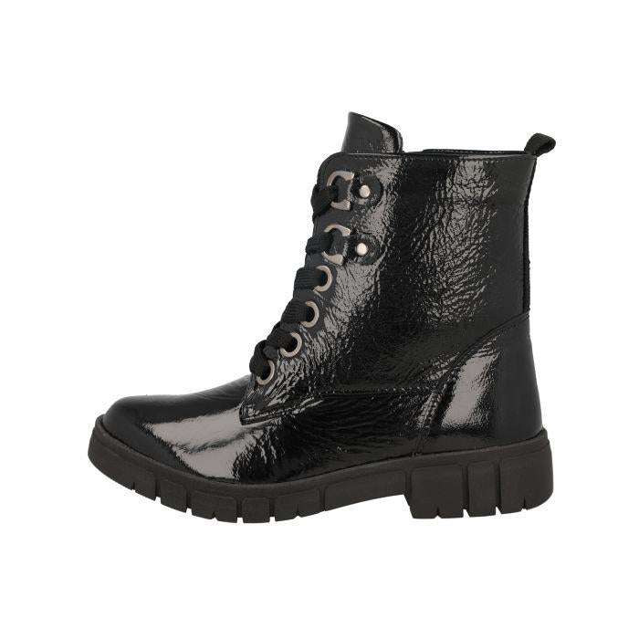 Women's Wide Fit DB Ampthill Water Resistant Boots in Black Leather - Image 9