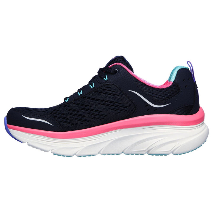 Women's Wide Fit Skechers 149023 D'lux Walker Infinite Motion Sports Trainers - Navy/Multi in Navy/Multi - Image 1