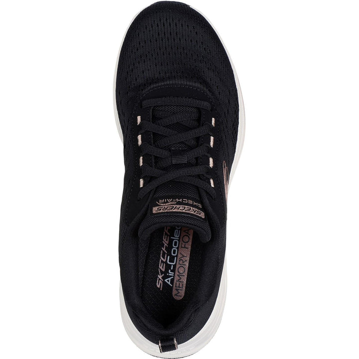 Women's Wide Fit Skechers 150074 Skech Air Meta Trainers in Black/Rose Gold - Image 1