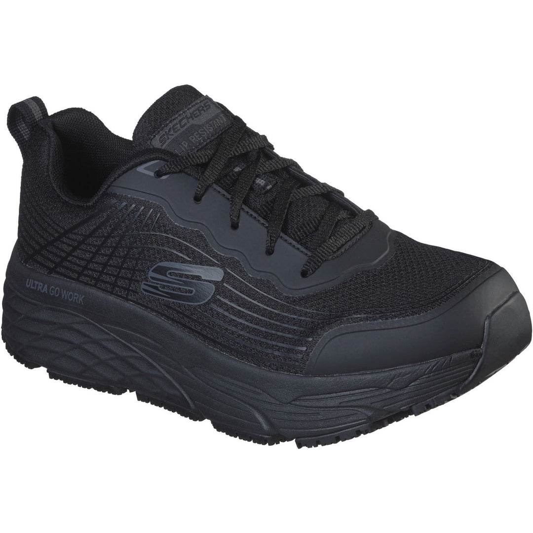 Men's Wide Fit Skechers 200021EC Relaxed Fit Max Cushioning Elite Trainers in Black - Image 3