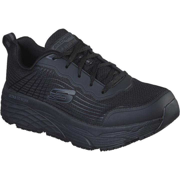 Men's Wide Fit Skechers 200021EC Relaxed Fit Max Cushioning Elite Trainers in Black - Image 1