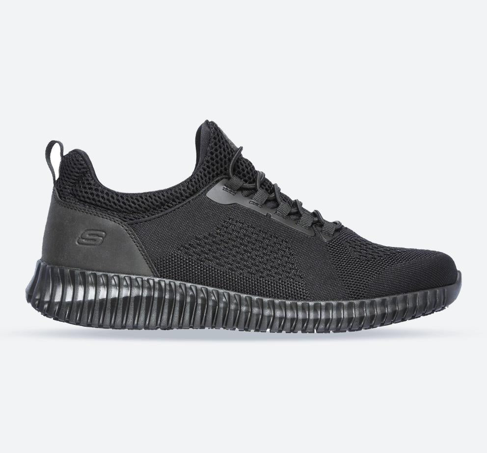 Men's Wide Fit Skechers 77188EC Cessnock Occupational Trainers - Black in Black - Image 1
