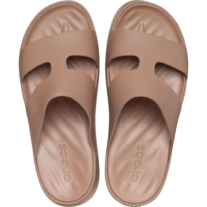 Women's Crocs 209409 Getaway Platform H-Strap Slippers in Latte - Image 1