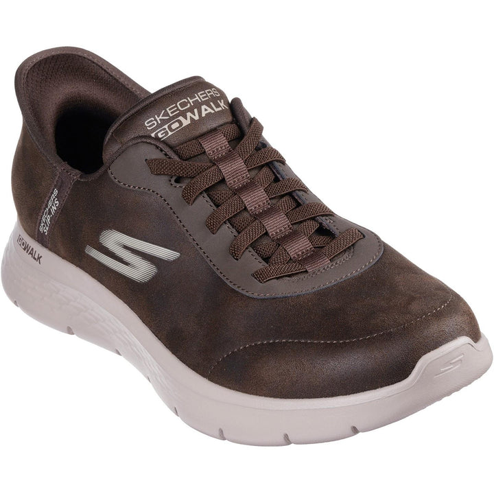 Men's Wide Fit Skechers 216326 Slip-ins Go Walk Flex Smooth Motion Trainers in Black - Image 1