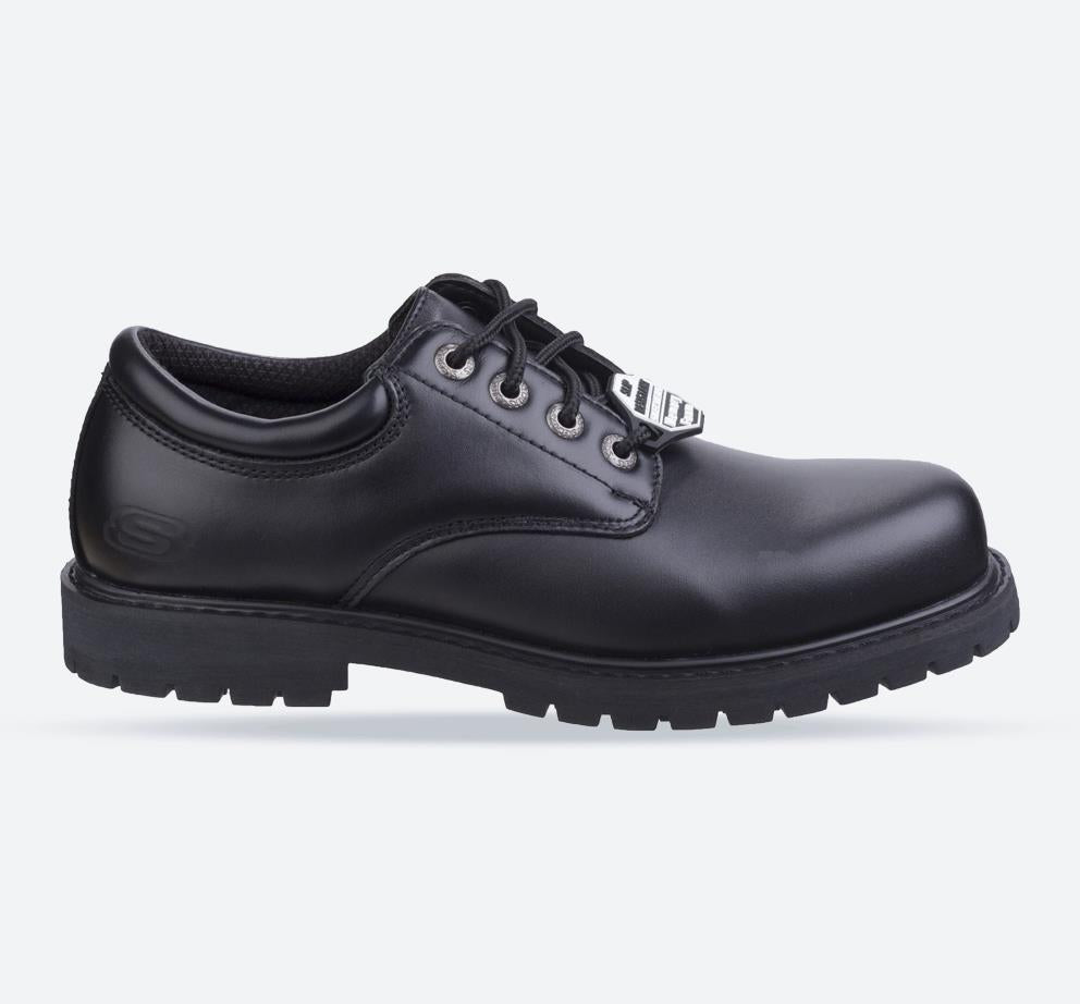 Men's Wide Fit Skechers 77041EC Cottonwood Elks SR Occupational Trainers in Black - Image 1