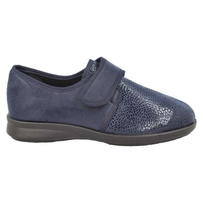 Women's Wide Fit DB Vanilla Shoes/Slipper in Black Stretch Textile - Image 1