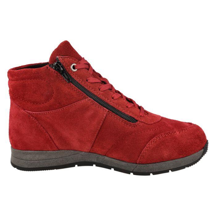 Womens Extra Wide Fit Boots by Flat DB Shoes - Lace up in Denim Blue Suede - Image 1