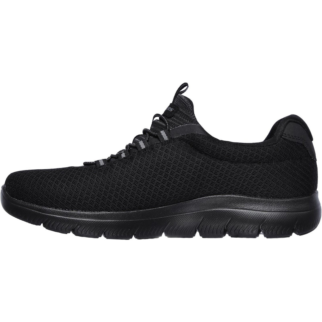Men's Wide Fit Skechers 52811 Summits Slip On Sports Trainers - Black in Black - Image 4