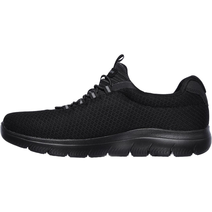 Men's Wide Fit Skechers 52811 Summits Slip On Sports Trainers - Black in Black - Image 1