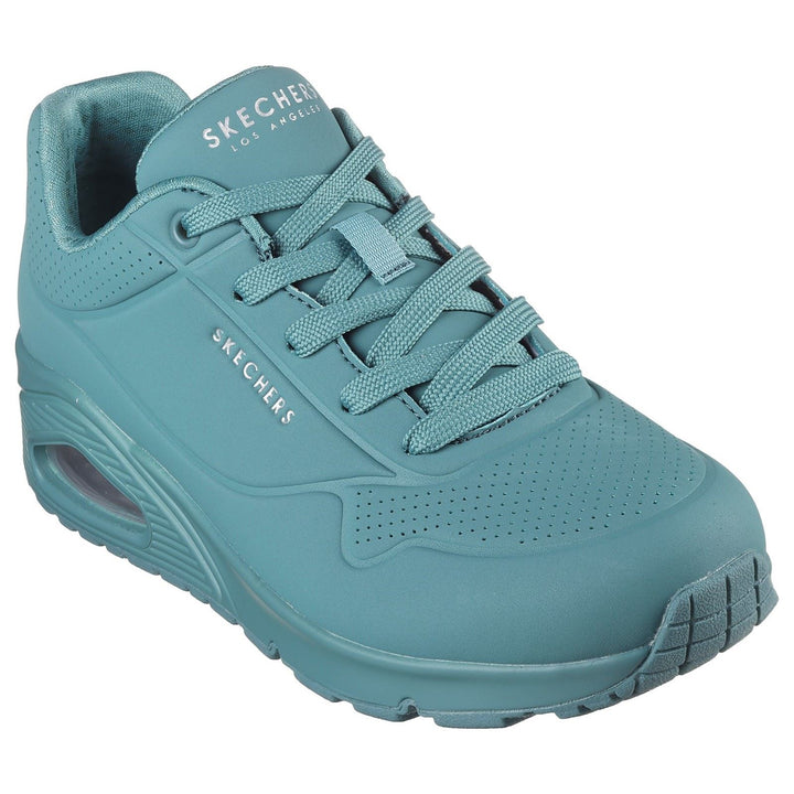 Women's Wide Fit Skechers 73690 Uno Stand On Air Sports Trainers - Teal in Teal - Image 1