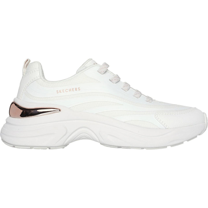 Women's Wide Fit Skechers 177575 Hazel Step N Flow Trainers in White - Image 1