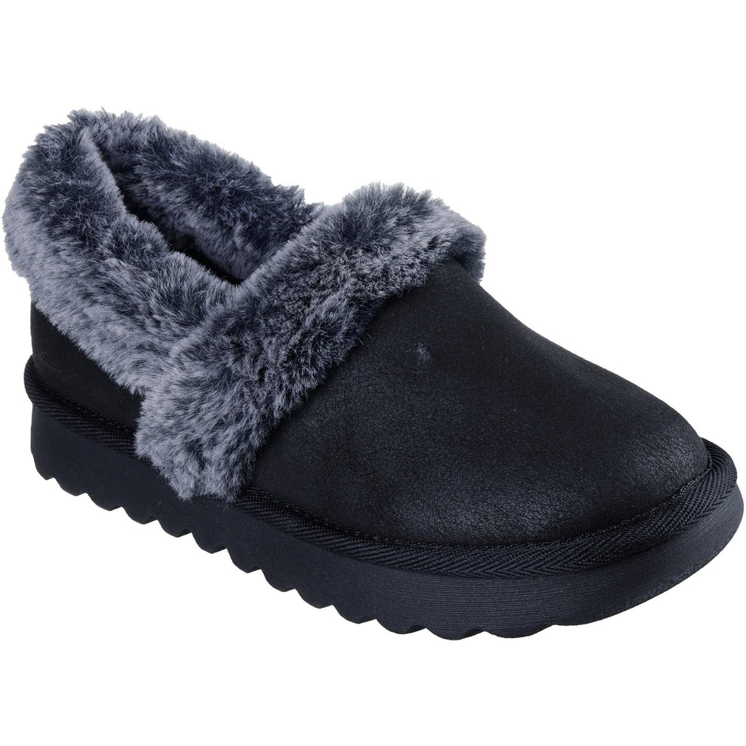 Women's Wide Fit Skechers 169027 Cozy Up Slippers in Black - Image 4