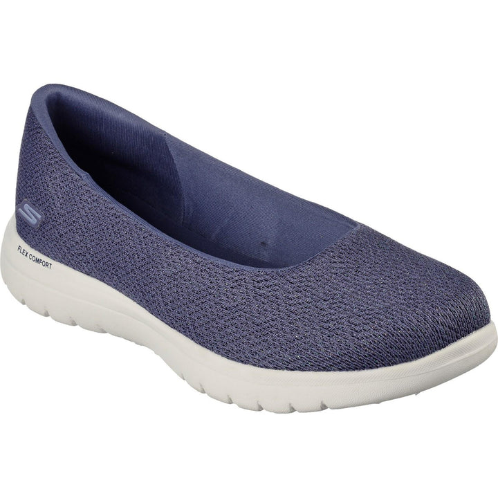 Women's Wide Fit Skechers 136530 On The Go Flex Cherished Shoes in Navy - Image 1
