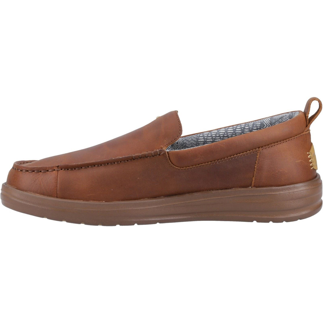 Men's Heydude 40173 Wally Grip Moc Craft Leather Shoes in Brown - Image 5