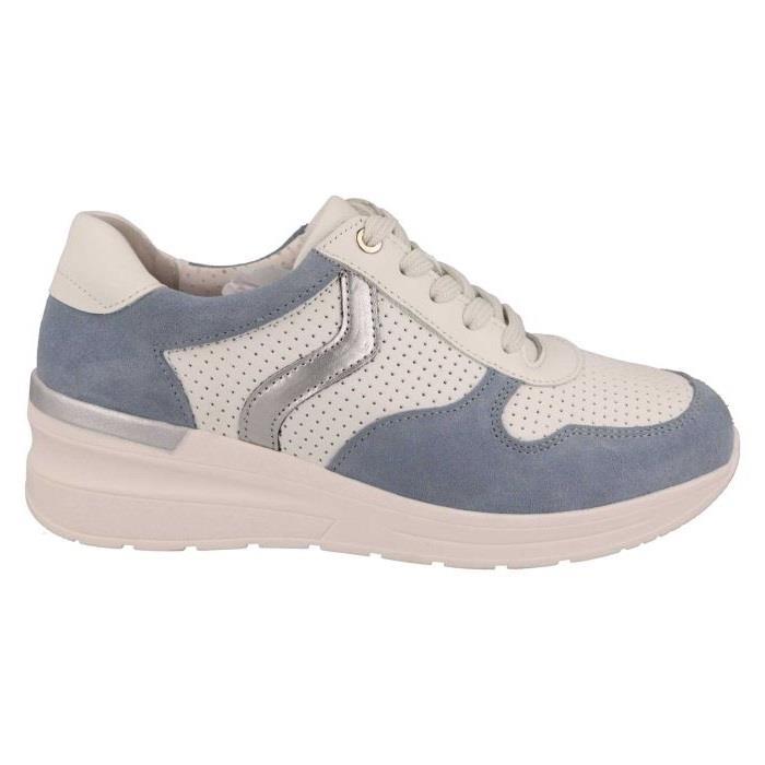 Women's Wide Fit DB Speedwell Trainers in White Leather / Black Suede - Image 1