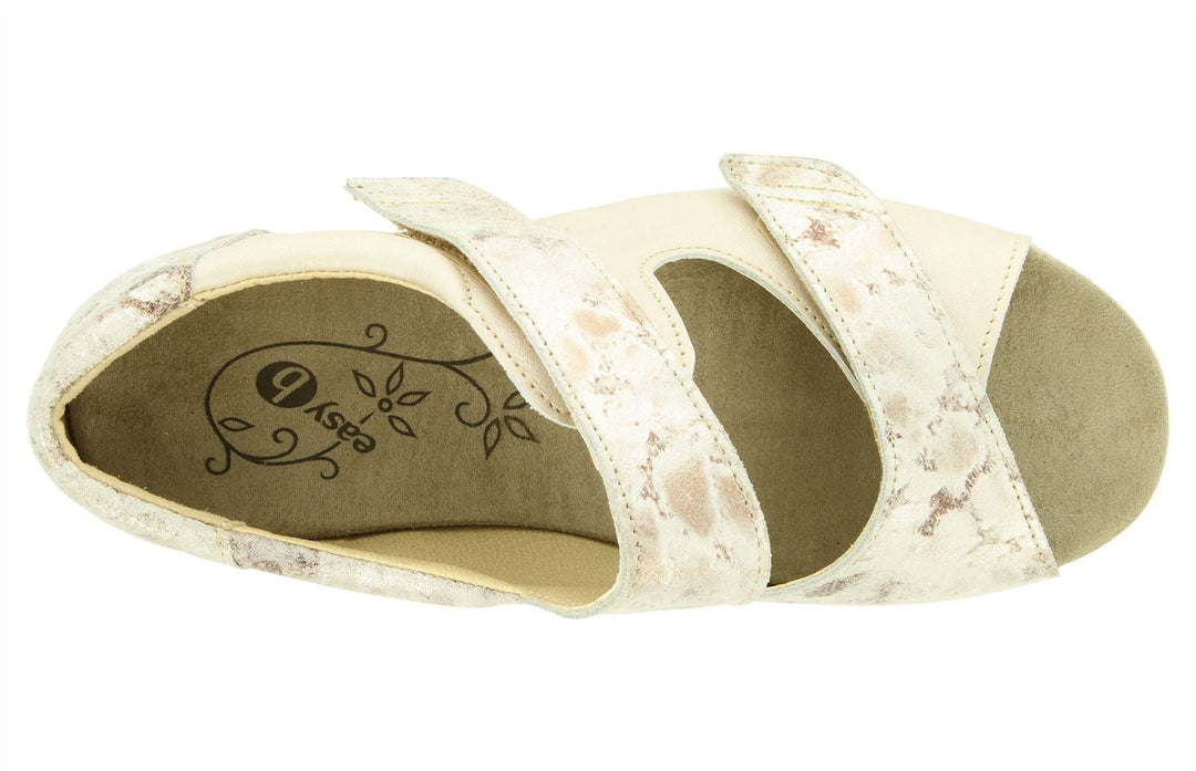 Womens Wide Fit DB Surf Sandals in Mottled Beige Suede/Lea - Image 5
