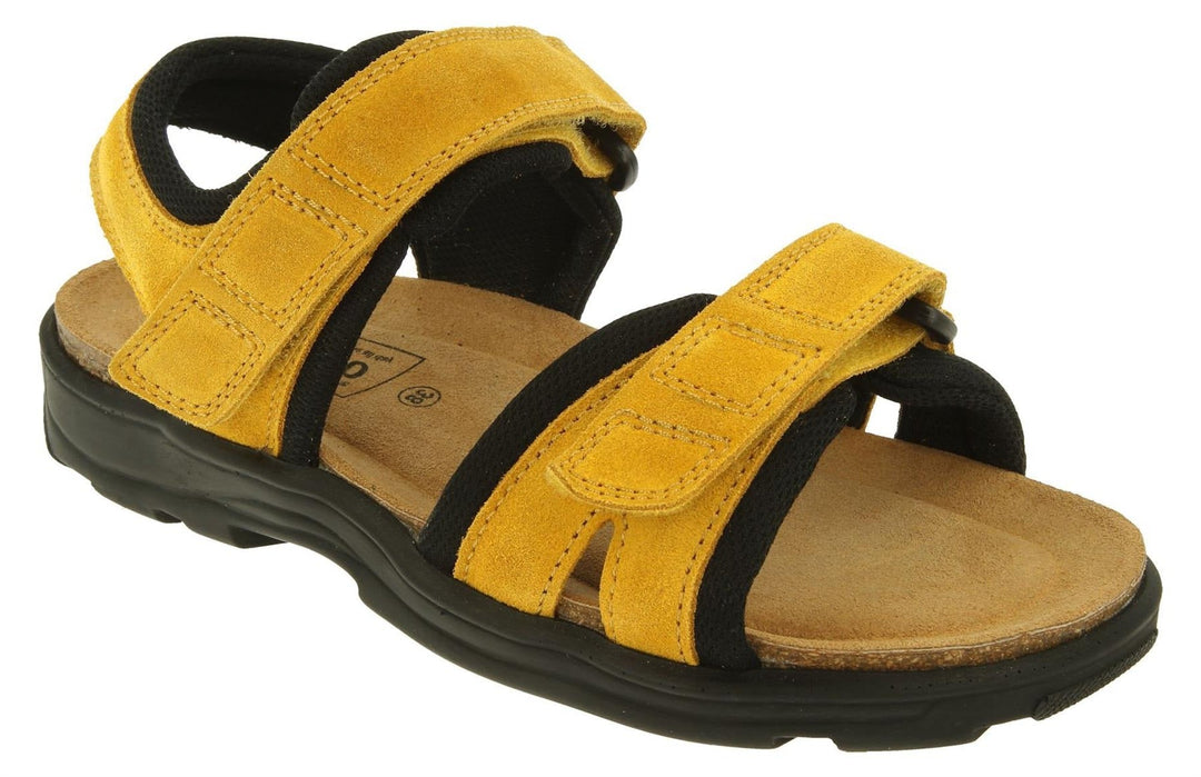 Womens Wide Fit DB Peel Sandals in Navy Suede - Image 7