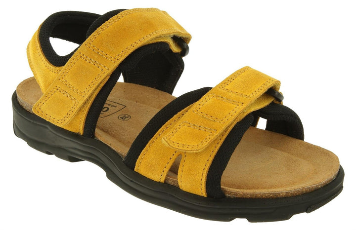 Womens Wide Fit DB Peel Sandals in Navy Suede - Image 1