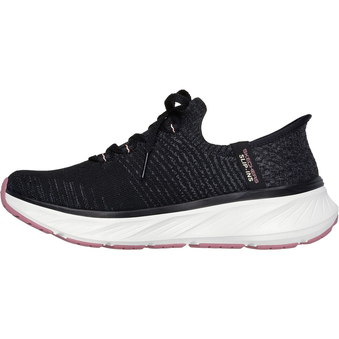 Women's Relaxed Fit Skechers 150470 Edgeride Impression Trainers in Black/Pink - Image 4
