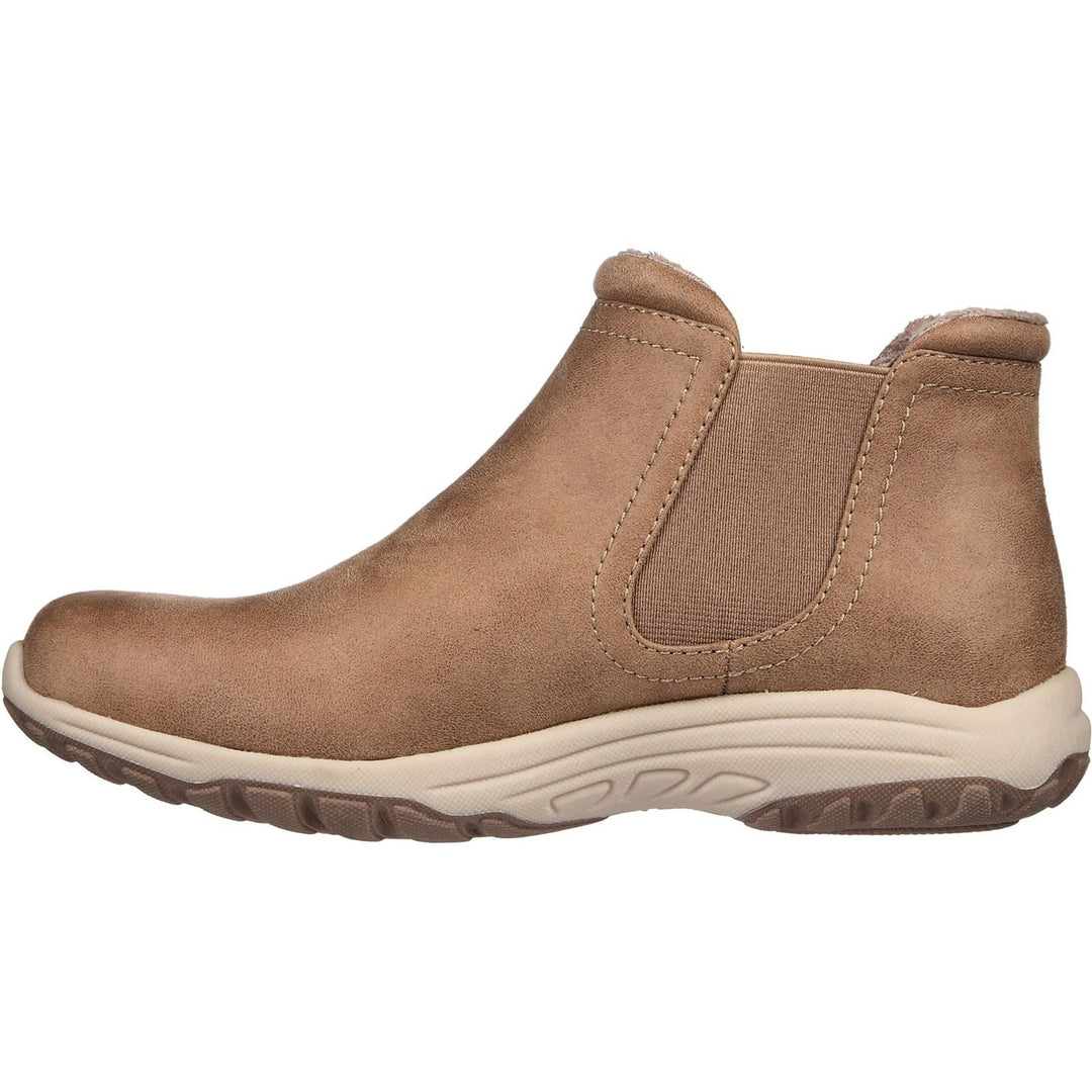 Women's Wide Fit Skechers 158388 Reggae Fest 2.0 NY Microleather Chelsea Boots in Mushroom Microleather - Image 4