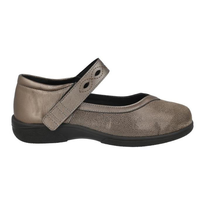 Women's Wide Fit DB Hythe Shoes in Black Lea / Stretch - Image 11