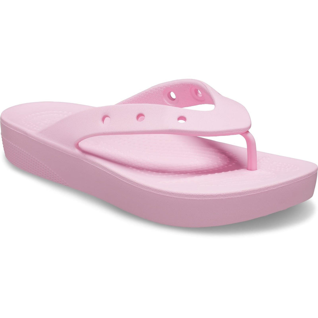 Women's Crocs 207714 Classic Platform Flip Flop in Bone - Image 16