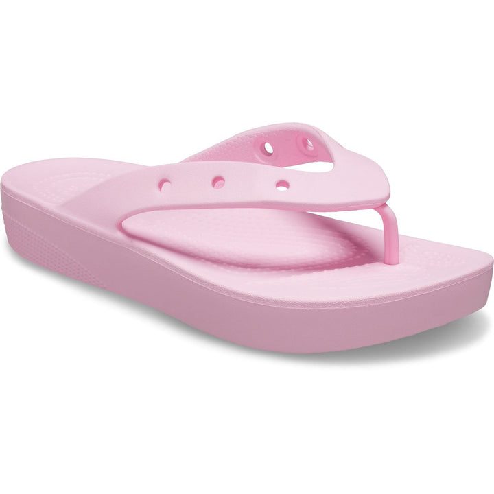 Women's Crocs 207714 Classic Platform Flip Flop in Bone - Image 1