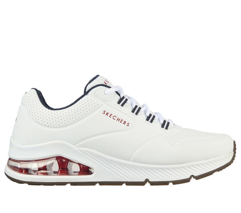 Men's Wide Fit Skechers 232181 Uno 2 Walking Trainers in White/Navy - Image 2