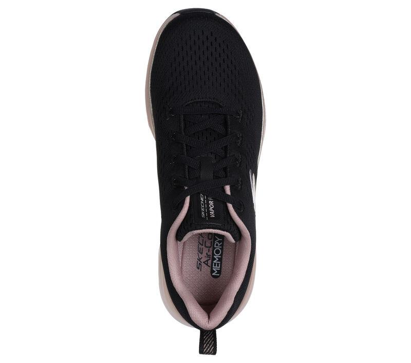 Women's Wide Fit Skechers 150025 Vapor Foam Midnight Glimmer Trainers in White/Silver - Image 5