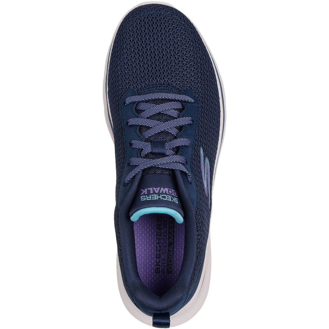 Women's Wide Fit Skechers 125263 Go Walk 7 Kaylor Trainers in Navy/Purple - Image 5