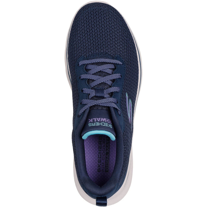 Women's Wide Fit Skechers 125263 Go Walk 7 Kaylor Trainers in Navy/Purple - Image 1