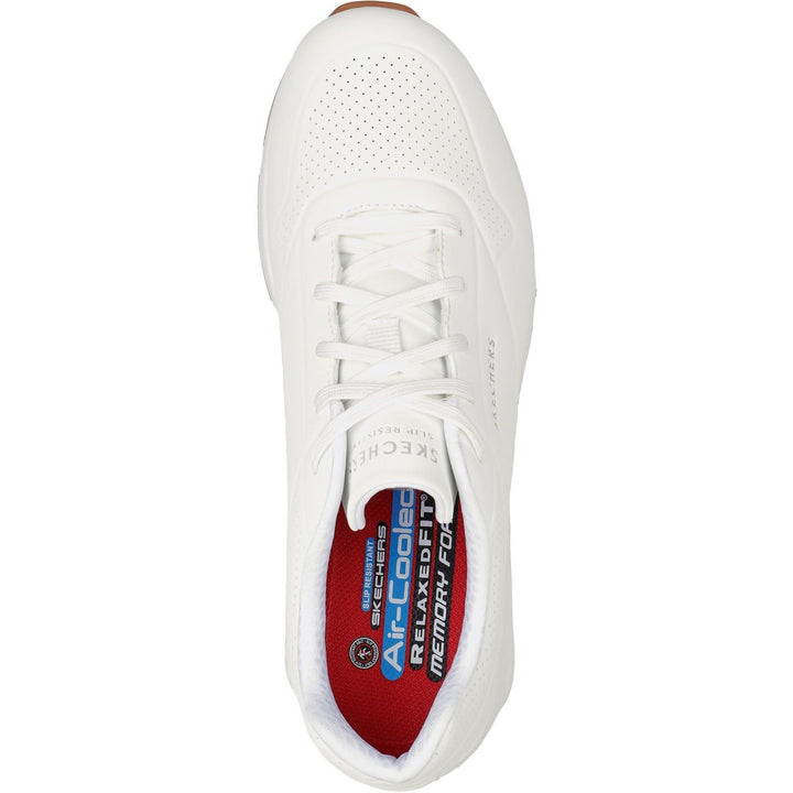 Men's Wide Fit Skechers 200054EC Uno SR Trainers - White in White - Image 1
