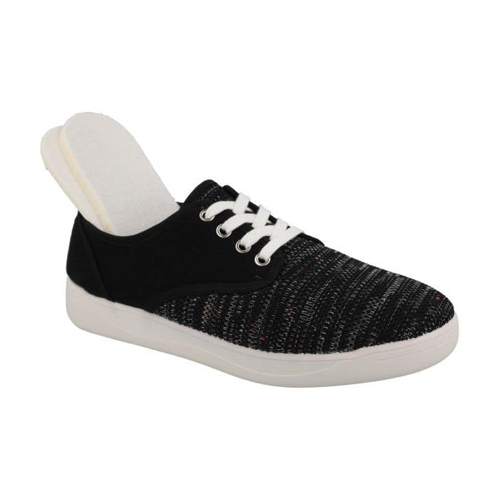 Women's Wide Fit DB Giraffe Canvas Shoes in Black Textile - Image 1