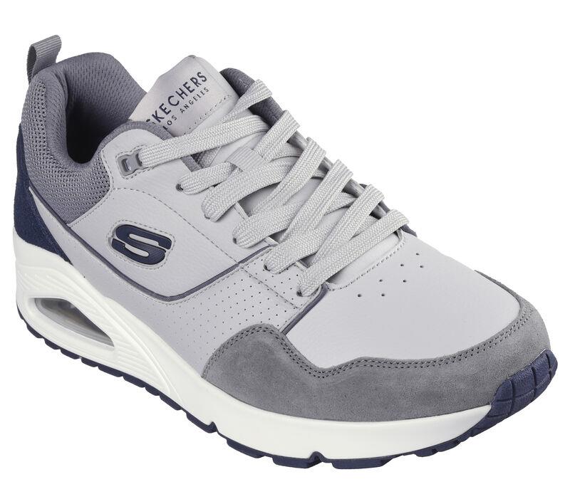 Men's Wide Fit Skechers 183020 Uno Retro One Trainers - Grey in Grey - Image 3