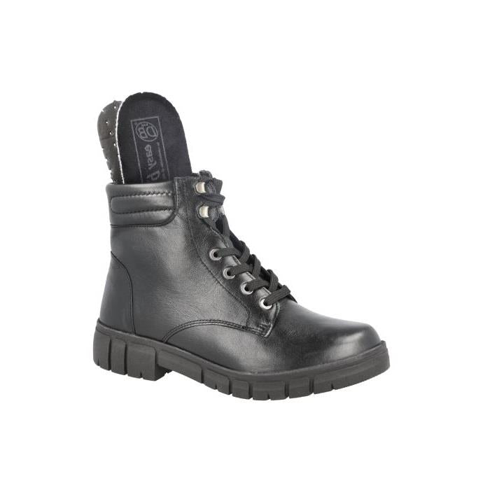 Women's Wide Fit DB Pershore Water-Resistant Boots in Black Leather - Image 1