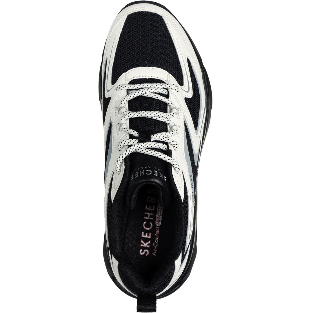 Women's Wide Fit Skechers 177424 Tres Air Uno Street Fl Air Trainers -  Black/White in Black/White - Image 4
