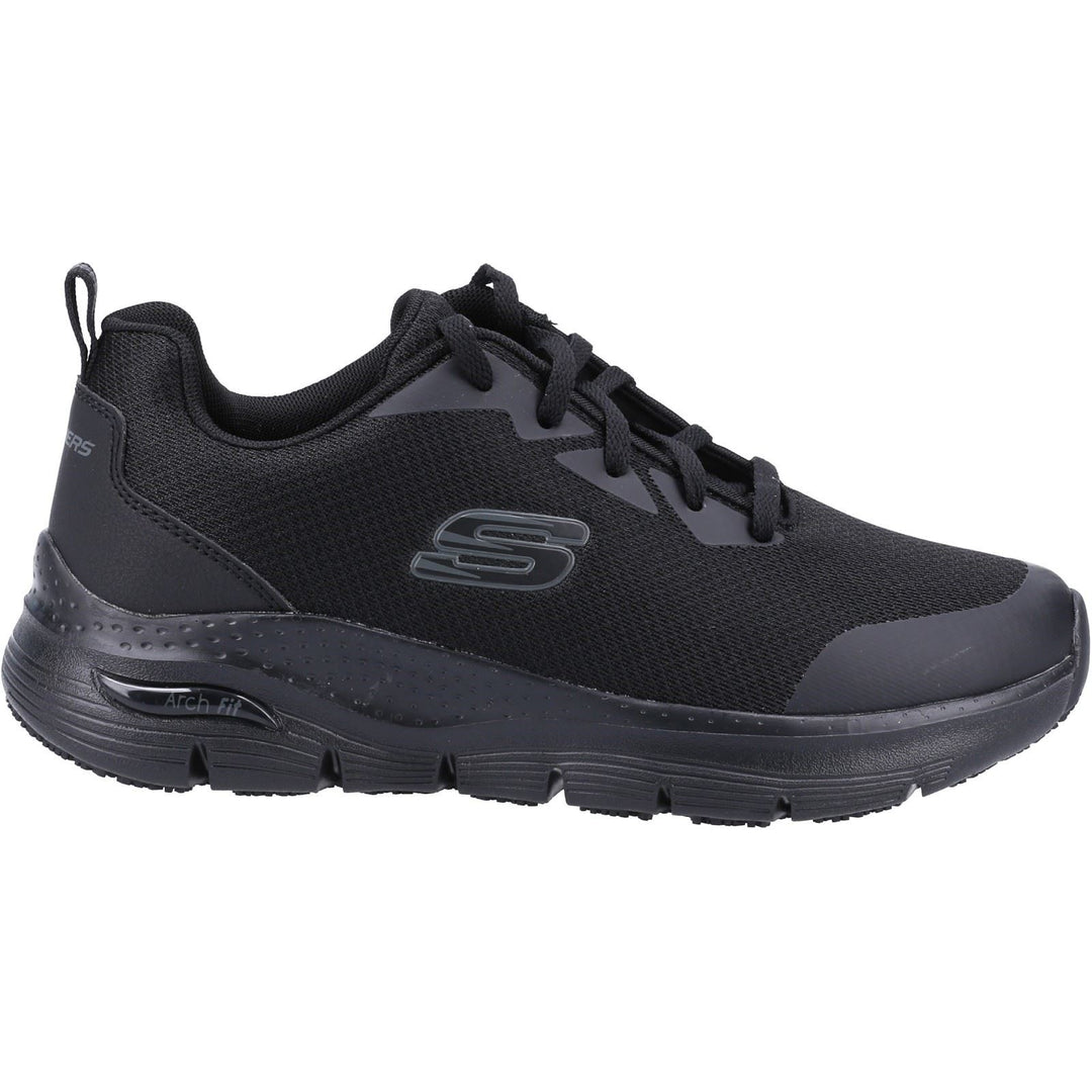 Women's Wide Fit Skechers 108019EC Arch Fit Sr Occupational Trainers in Black - Image 4