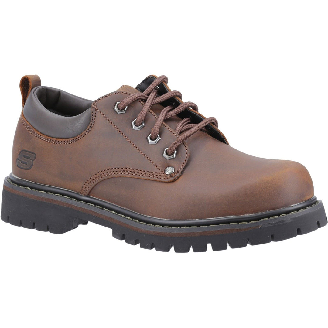 Men's Wide Fit Skechers 6618 Tom Cats Lace Up Shoes in Dark Brown - Image 2
