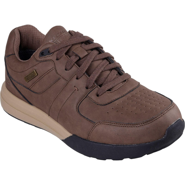 Men's Wide Fit Skechers 205236 Waterproof Netson Trainers in Brown - Image 1