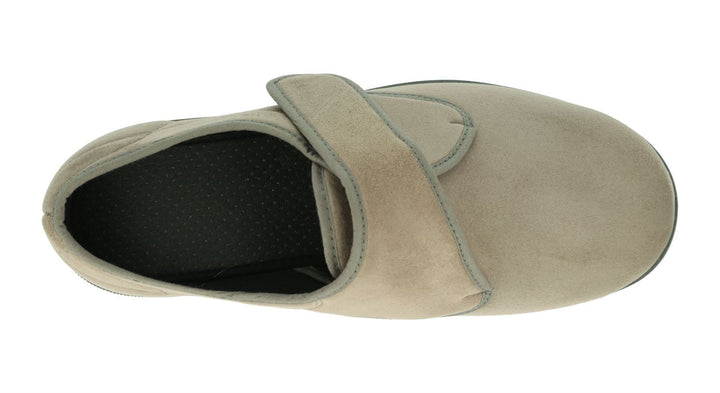 Men's Wide Fit DB Edison Slippers in Black Stretch Suedette - Image 1