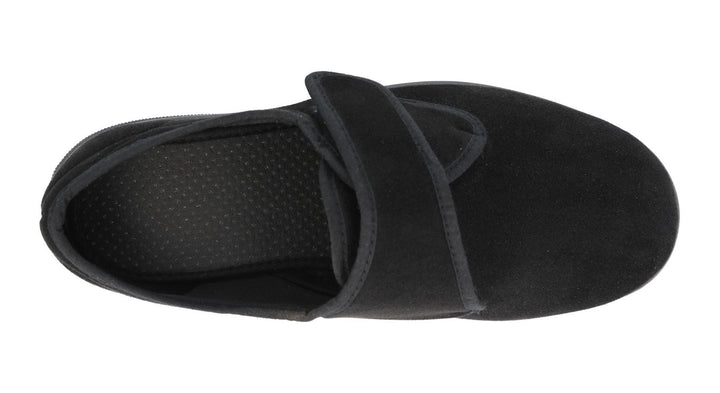 Men's Wide Fit DB Edison Slippers in Black Stretch Suedette - Image 1