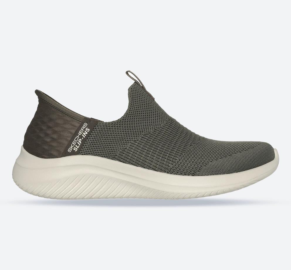 Women's Wide Fit Skechers 149708 Slip-ins Ultra Flex 3.0 Cozy Streak Trainers - Olive in Olive - Image 1