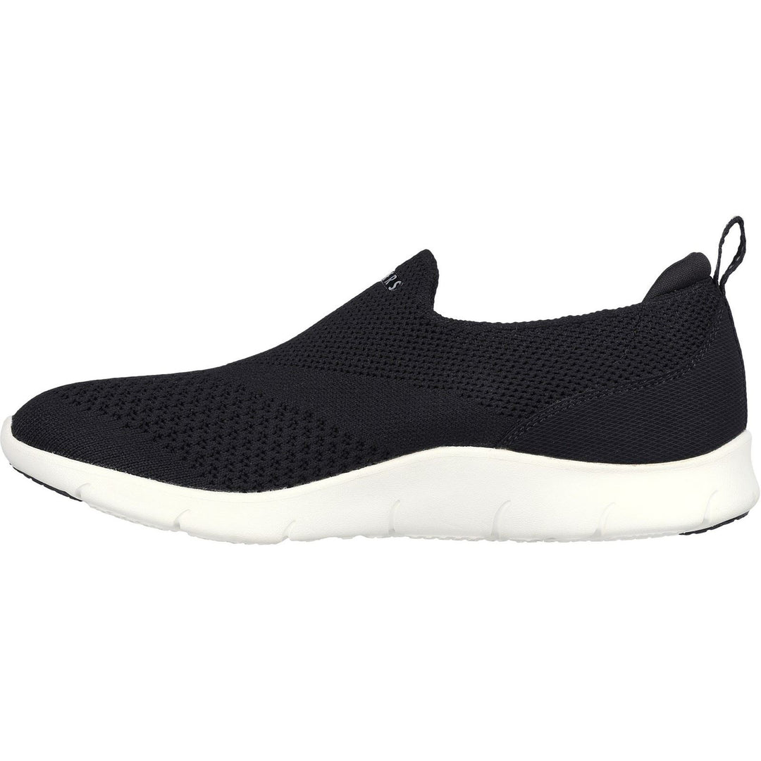 Women's Wide Fit Skechers 104164 Arch Fit Refine Don't Go Trainers - Black in Black - Image 5