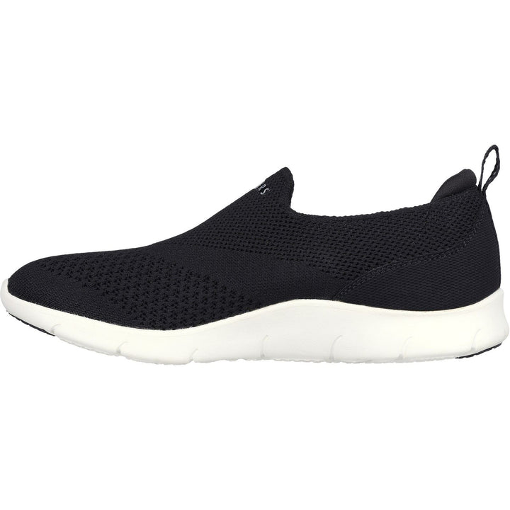 Women's Wide Fit Skechers 104164 Arch Fit Refine Don't Go Trainers - Black in Black - Image 1