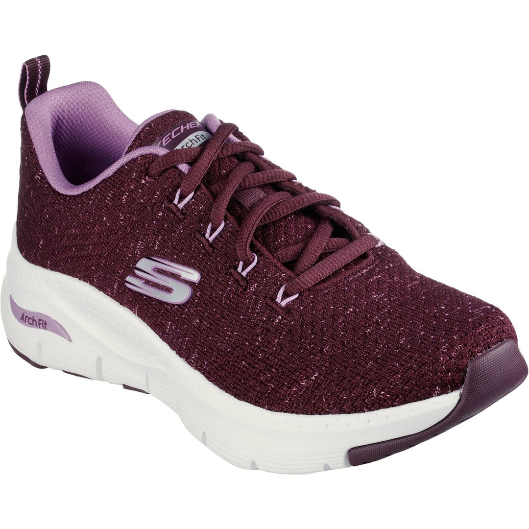 Women's Wide Fit Skechers 149713  Arch Fit Glee For All Trainers in Plum - Image 3