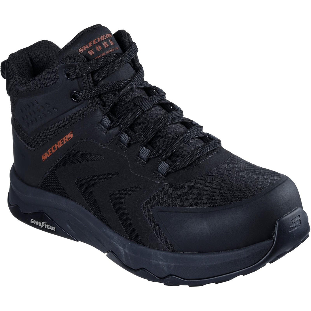 Men's Wide Fit Skechers 200256EC Work Speed Flex Trekker Boots in Black/Red - Image 3